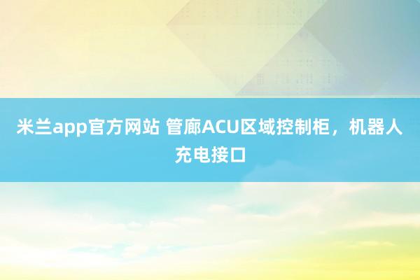 米兰app官方网站 管廊ACU区域控制柜,机器人充电接口