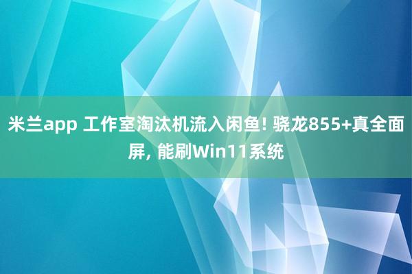 米兰app 工作室淘汰机流入闲鱼! 骁龙855+真全面屏, 能刷Win11系统