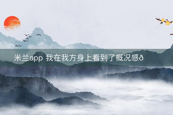 米兰app 我在我方身上看到了概况感🌊